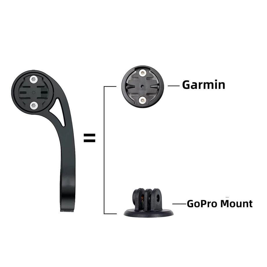 Out-front mount showing GPS computer and headlight attachment